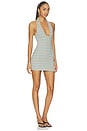 view 2 of 4 Karima Cozy Rib Dress in Aqua Stripe