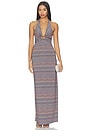 view 1 of 4 Huston Shiny Knit Dress in Chevron Stripe