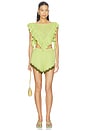 view 6 of 7 Priah Short in Lime Pin Dot