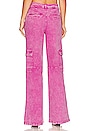view 3 of 4 Maude Wide Leg Cargo in Raspberry Rose