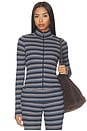 view 1 of 5 Navarro Zip Up Top in Slate Stripe