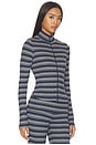 view 2 of 5 Navarro Zip Up Top in Slate Stripe