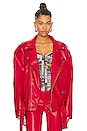 view 1 of 5 Faux Leather Blaise Jacket in Jester Red