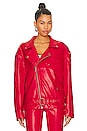 view 2 of 5 Faux Leather Blaise Jacket in Jester Red