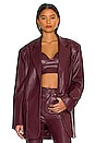 view 1 of 5 Agnes Vegan Leather Blazer in Port Royale