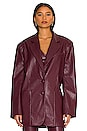 view 2 of 5 Agnes Vegan Leather Blazer in Port Royale