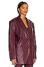 view 3 of 5 Agnes Vegan Leather Blazer in Port Royale