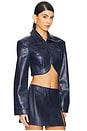 view 2 of 4 Hallie Cropped Jacket in Navy Distressed