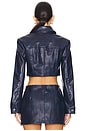 view 3 of 4 Hallie Cropped Jacket in Navy Distressed