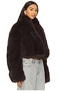 view 3 of 8 Stephanie Barrel Crop Faux Fur Jacket in Java