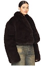 view 4 of 8 Stephanie Barrel Crop Faux Fur Jacket in Java