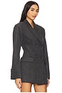 view 3 of 8 The Pinched Waist Blazer in Grey Tweed