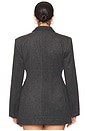 view 6 of 8 The Pinched Waist Blazer in Grey Tweed