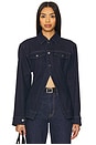 view 1 of 4 The Peplum Denim Jacket in Midnight Rinse Wash