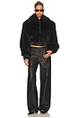 view 4 of 4 Adelaide Faux Fur Bomber Jacket in Noir Fur