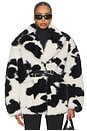 view 1 of 11 Livingston Faux Fur Jacket in Cattle Print Fur