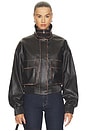 view 1 of 5 Cantini Bomber in Washed Dark Brown
