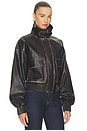view 4 of 5 Cantini Bomber in Washed Dark Brown