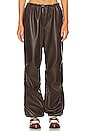 view 1 of 5 Faux Leather Frankie Parachute Pants in Java