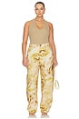 view 10 of 11 The Hr Chippy Barrel Pant in Gold Rose Print