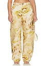 view 2 of 11 The Hr Chippy Barrel Pant in Gold Rose Print