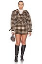 view 10 of 11 The Low Rise Fur Mini Skirt in Brown & Tan