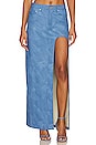 view 1 of 4 Bianca Maxi Skirt with High Slit in Indigo Blue
