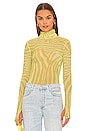 view 1 of 4 Zadie Mesh Turtleneck Top in Yellow Zebra