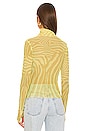 view 3 of 4 Zadie Mesh Turtleneck Top in Yellow Zebra