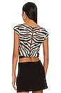 view 3 of 4 Nylah Crop Top in Teal Zebra