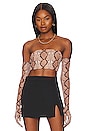 view 1 of 5 Steena Top & Gloves in Neutral Snake