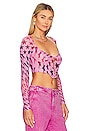 view 2 of 4 Grecian Top in Abstract Pink Star