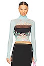 view 1 of 4 ZADIE 탑 in Aqua Floral Placement