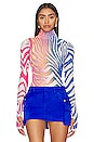view 1 of 4 Zadie Turtleneck Top in Spring Multi Zebra