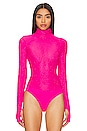view 2 of 6 Milo Rhinestone Bodysuit in Glow Pink