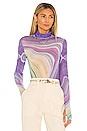 view 1 of 4 Zadie Mesh Top in Abstract Wave