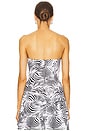 view 3 of 4 Torri Mermaid Corset Top in Zebra Print