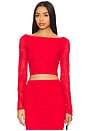 view 1 of 9 Noam Lace Top in Risky Red