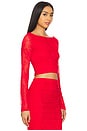 view 3 of 9 Noam Lace Top in Risky Red