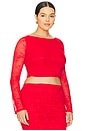 view 4 of 9 Noam Lace Top in Risky Red