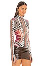 view 2 of 4 Zadie Mesh Mock Neck Top in Placement Geo