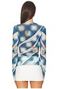 view 3 of 4 Kaylee Top in Blue Floral Plaid