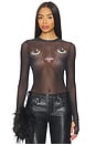 view 1 of 5 Kaylee Dew Drop Top in Black Cat