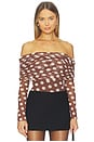 view 1 of 5 Maxine Bodysuit in Chocolate Halo Dot