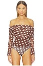view 2 of 5 Maxine Bodysuit in Chocolate Halo Dot