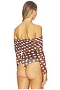 view 4 of 5 Maxine Bodysuit in Chocolate Halo Dot