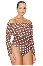 view 6 of 10 Maxine Bodysuit in Chocolate Halo Dot