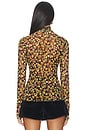 view 3 of 4 Zadie Flocked Mesh Top in Autumn Garden
