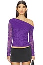 view 1 of 5 Barry Fine Lace Top in Deep Violet