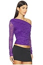 view 2 of 5 Barry Fine Lace Top in Deep Violet